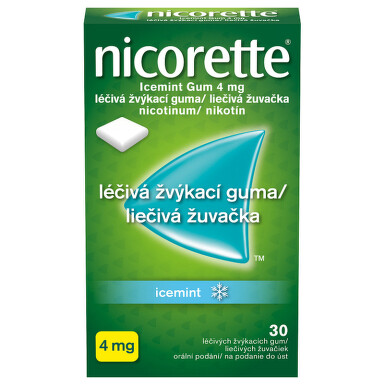 NICORETTE ICEMINT GUM 4 MG orální podání léčivé žvýkací gumy 30X4MG