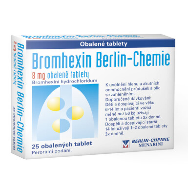 BROMHEXIN 8 BERLIN-CHEMIE perorální obalené tablety 25X8MG