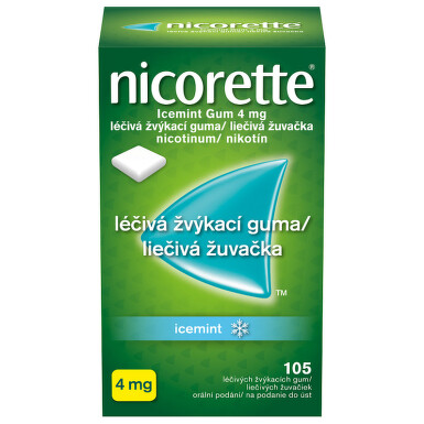 NICORETTE ICEMINT GUM 4 MG orální podání léčivé žvýkací gumy 105X4MG