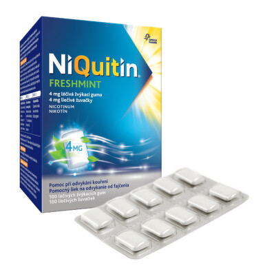 NIQUITIN FRESHMINT 4MG léčivé žvýkací gumy 100 I