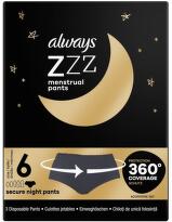 Always ZZZs Night 6 menstruační kalhotky 3ks