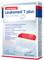 Leukomed T Plus Skin Sensitive 5x7.2cm 5ks náplast s polštářkem