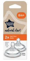 Tommee Tippee ANTI-COLIC Savička na lahev Natural Start rychlý průtok 6m+, 2ks